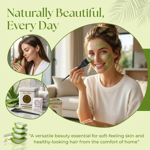 Miniatura 7 de Hair Bliss Natural Aloe Vera Herbal Hair & Skin Conditioning Powder 12 Individual Sachets (10 gm Each) Reusable Brush & Tray Included By Pride