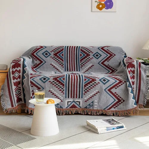 Miniatura 64 de ROOMLIFE Manta Funda Azteca Bohemia para Sofá, Decoración del Hogar Estilo Granja, Fundas de Sofá para Loveseat, Sofás de 2/3 Cojines, Apta
