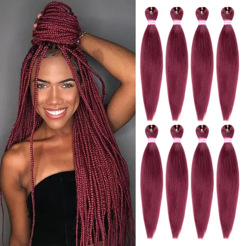 Miniatura 101 de Extensiones de cabello para trenzar preestiradas, color negro, 12 pulgadas, 8 paquetes de cabello natural para trenzar, fácil trenza, ajuste de agua