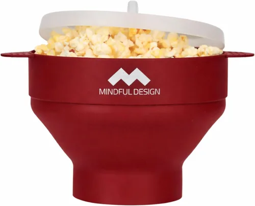 Miniatura 11 de El Original Mindful Design Popcorn Popper para Microondas - Cuenco de Silicona, Sin BPA y Apto para Lavavajillas (Azul Claro)