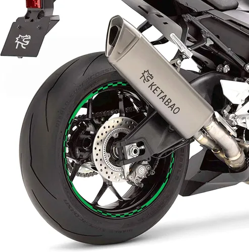Miniatura 12 de KETABAO Calcomanías adhesivas para llantas de 17 pulgadas C02 compatibles con YZF R6 R1 MT 03 125 09 07 10 TRACER 700 FZ25 (azul)