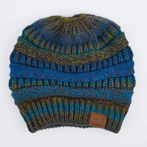 Miniatura 2 de C.C Exclusives - Gorro de invierno para mujer con agujero para coleta o moño, gorro beanie para mujer (MB-20A)