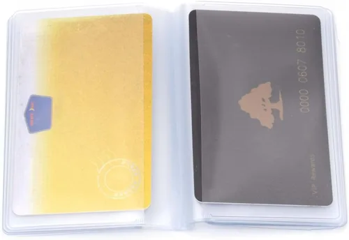 Miniatura 3 de 2 piezas de plástico de la cartera inserta el titular de la tarjeta de crédito con 10 páginas 20 ranuras, transparente, Transparente, Cartera