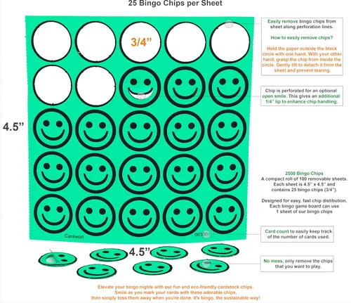 Miniatura 3 de 2500 fichas de bingo, verde (1 de 3 colores), 3/4 pulgadas, fichas de conteo, contador de matemáticas, reutilizables o desechables