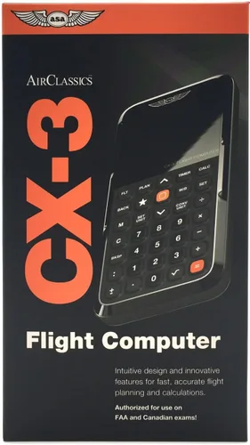 Computadora de vuelo ASA CX-3 | Calculadora de aviación avanzada para estudiantes pilotos y profesionales | Aprobado por la FAA para exámenes |