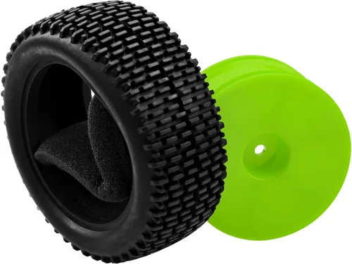 Miniatura 5 de Neumático de goma de 88mm/3.46" para rueda delantera y trasera y llantas de rueda de plástico con cubo de 12mm Hex Compatible con Redcat Tornado