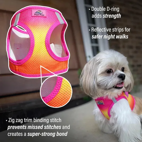 Miniatura 3 de Doggie Design Arnés para perro – Arnés sin estrangulamiento para mascotas, chaleco de malla de poliéster, diseño simple para entrar y salir, chaleco