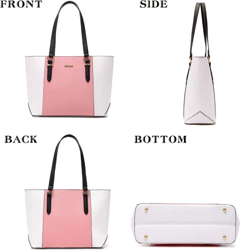 Miniatura 5 de Qiyuer - Bolsos para mujer, carteras, juegos de bolsos con asa superior, bolsos de hombro, bolso de mano, bolso de trabajo con cartera a juego, 3