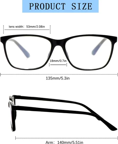 Miniatura 2 de COJWIS Progressive Multifocus Reading Glasses Blue Light Blocking,Spring Hinge Readers for Women Men