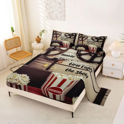Miniatura 32 de Homewish Juego de sábanas de música de piano, tamaño Queen, juego de ropa de cama de notas musicales de 4 piezas para decoración de habitación