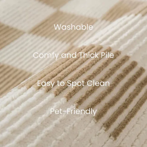Miniatura 2 de Revival Rugs Gambit - Alfombra de área de 8 x 10 pies para sala de estar, dormitorio, comedor, lavable, 100% reciclada, certificado Oeko-Tex, Camello