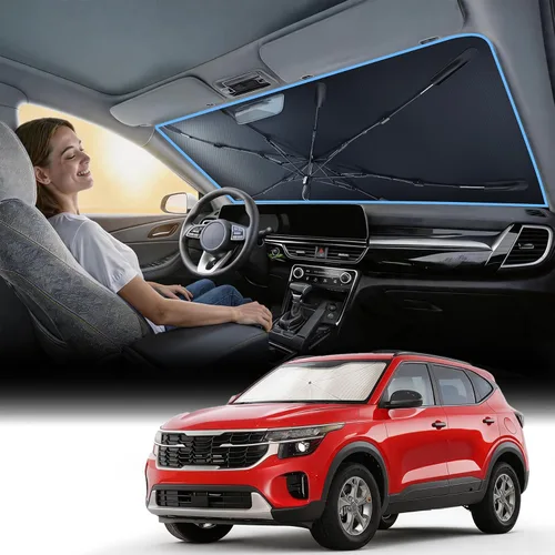Miniatura 13 de Nmoiss [Escudo térmico con revestimiento de vinilo] Parasol para parabrisas personalizado para Mazda 3, protege el automóvil de los rayos solares