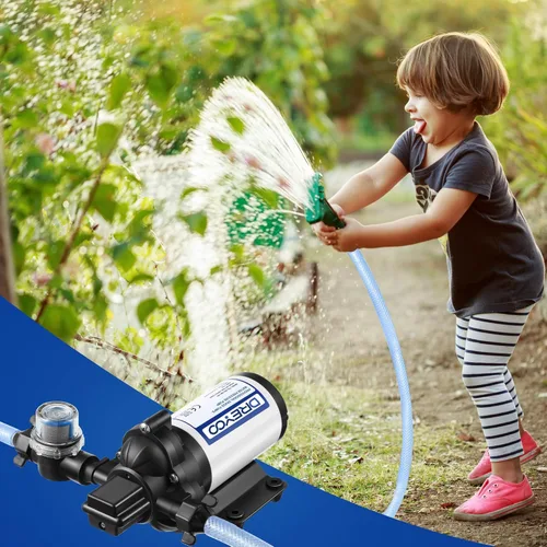 Miniatura 6 de Bomba de Diafragma de Presión de Agua Industrial 115V 4 GPM 45 PSI, Bomba Autocebante de Refuerzo de Agua con Enchufe de Energía, Filtro de Cepo