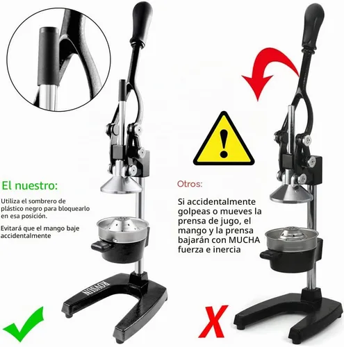 Miniatura 2 de Rovsun - Exprimidor de cítricos manual para uso comercial, para exprimir jugo de frutas, cítricos, naranja, limón y granada, Negro