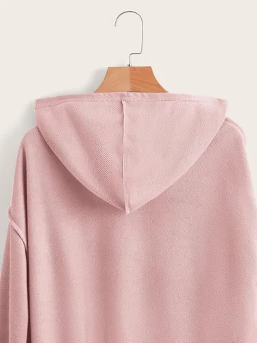 Miniatura 4 de Floerns Sudadera con capucha de manga larga con estampado gráfico de corazón para niñas