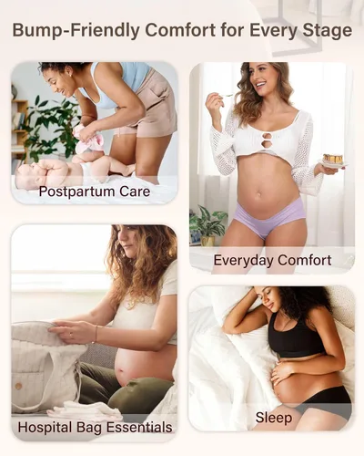 Miniatura 5 de Intimate Portal Ropa Interior de Maternidad de Algodón para Embarazo Posparto Calzones Debajo del Vientre Estilo Boyshort