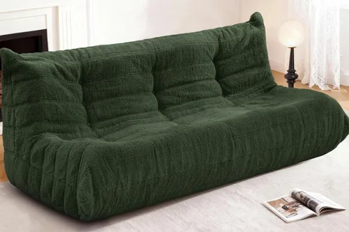 Miniatura 42 de Puf para adultos, silla puf grande, sillón con relleno de espuma viscoelástica para el hogar, apartamento o sala de juegos, gris afelpado Felpa gris