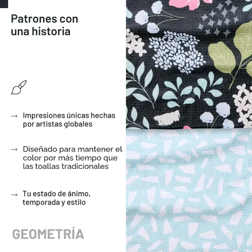 Miniatura 5 de GEOMETRY Toallas de Cocina de Té - Toallas de Platos de Microfibra de Secado Rápido para Cocina Pétalos Bonitos, 18" x 30" Paquete de 2 Pretty Petals