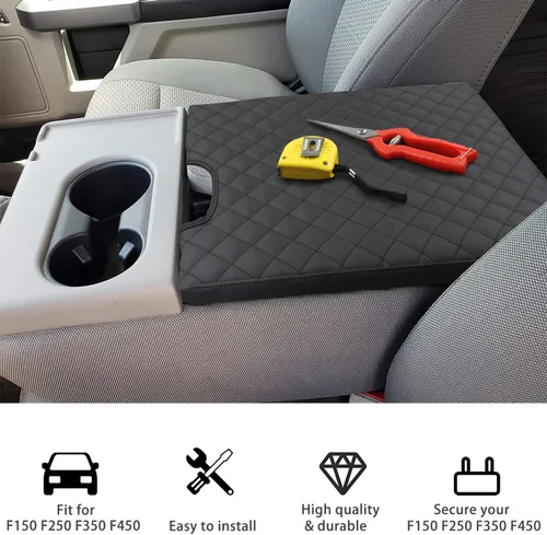 Miniatura 6 de Funda de reposabrazos de consola central para accesorios Ford F150 2015-2026 para F250 F350 F450 2017-2026 con asiento de salto 40/20/40, protección