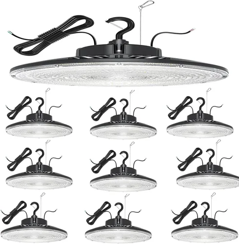 Miniatura 12 de Paquete de 3 luces LED UFO de 240 W, 36000 lm, 1000 W, HID/HPS UL/DLC, 0-10 V regulable, cable de 6 pies, 5000 K, impermeable IP65, accesorio
