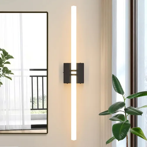 Miniatura 11 de Lámparas de baño, níquel cepillado de 18 W, LED de 360 °, iluminación completa, moderna aplique de pared lámpara de tocador con 5