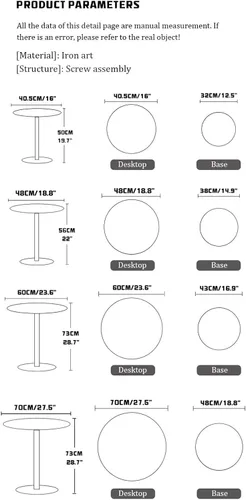 Miniatura 7 de Mesa redonda de bar y pub, mesa de cóctel circular de pie de estilo moderno con parte superior de hierro, adecuada para sala de estar, mesa