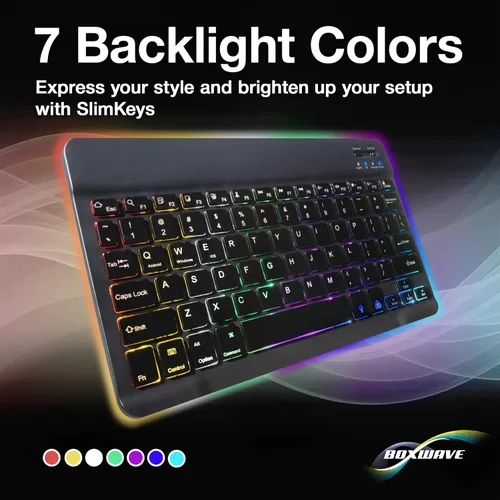 Miniatura 7 de BoxWave Teclado compatible con Samsung Galaxy Z Fold 4 - Teclado Bluetooth SlimKeys - con retroiluminación, LED delgado portátil de 7