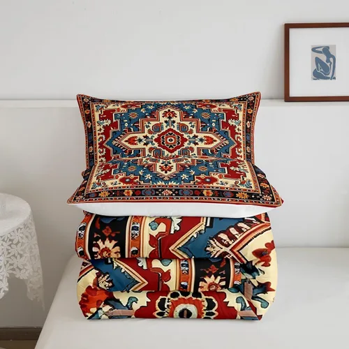 Miniatura 5 de Erosebridal Oriental Bedding - Juego de edredón vintage para cama individual, diseño floral persa, bohemio, tribal, tradicional, estético