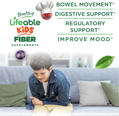 Miniatura 3 de Lifeable Gomitas de fibra prebiótica sin azúcar para niños, 0.14 onzas de fibra para niños, suplementos de fibra vegetariana de gran sabor