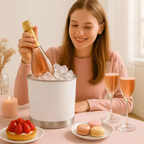 Miniatura 6 de Creative Home Soporte para utensilios de acero inoxidable, organizador de herramientas de cocina extra grande de 7 pulgadas para decoración de Blanco
