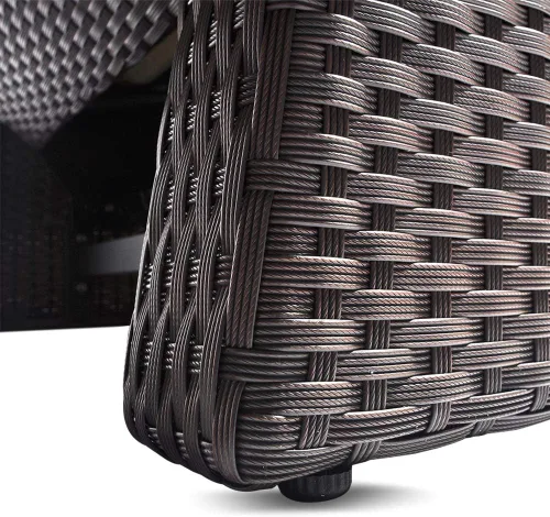 Miniatura 5 de Babylon Sillón reclinable de mimbre para exteriores, silla reclinable ajustable para patio con cojines de 14 cm de grosor y otomana, resistente a