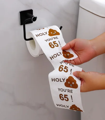 Miniatura 4 de Rollo de papel higiénico de feliz cumpleaños 65 de 3 capas, divertidos regalos de cumpleaños para hombres y mujeres, novedad para decoraciones