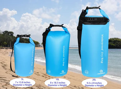 Miniatura 2 de Freegrace - Juego de 3 bolsas secas impermeables, bolsa seca con 2 cierres y correa de hombro desmontable; bolsa de cintura y funda para teléfono