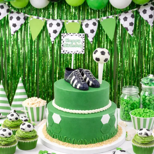 Miniatura 3 de Pelota de fútbol para fiesta de cumpleaños, decoración de tartas, mini zapatos de fútbol, tacos de fútbol y bandera