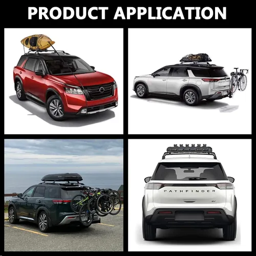 Miniatura 7 de RAXUSA - Barras transversales para portaequipajes de techo, para Pathfinder 2022-2025 con rieles elevados de fábrica, caja de carga, para esquí