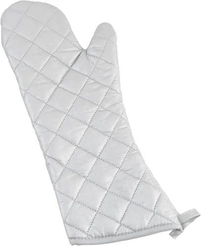 Winco Manopla de horno de silicona, 17 pulgadas, color plateado