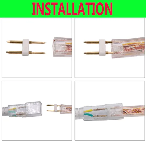 Miniatura 9 de SUYOOULIN Tira de luces LED, alto voltaje AC110V-130V 3.3 pies/3.3 ft, súper brillante, 1000 lúmenes, 5050, 60 LEDs/m, tiras de luz LED IP68