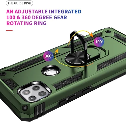 Miniatura 5 de Funda para teléfono Motorola One 5G Ace, Moto One 5G Ace con protector de pantalla HD, [grado militar de 16 pies probada en caídas], anillo