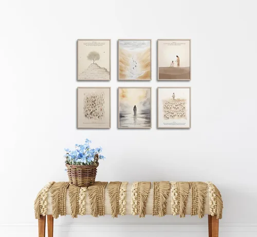 Miniatura 6 de TwoDays Arte de pared cristiano, versículos de la Biblia, decoración de pared, pintura de aula de escrituras, póster de Jesús, obra de arte