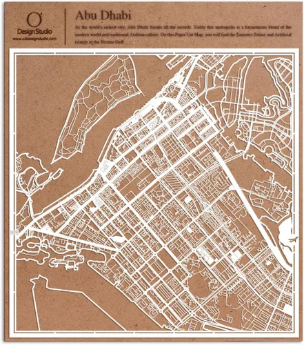 Miniatura 71 de O3 Design Studio Aberdeen - Mapa de papel cortado en papel blanco de 12 x 12 pulgadas