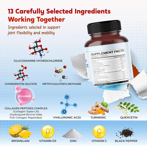 Miniatura 5 de Glucosamina Condroitina MSM Colágeno Cúrcuma - Apoyo a la salud de las articulaciones