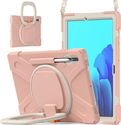 Miniatura 107 de 360 Rotation Case for Galaxy Tab ActivePro/Tab Active4 Pro/Active 5 Pro 10.1" Sturdy Cover Rotate Ring Stand Shoulder Carrying Strap Hand Strap