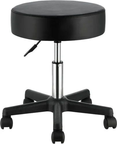 Miniatura 9 de VEVOR Taburetes rodantes con ruedas, capacidad de peso de 400 libras, taburete de altura ajustable con cojín de asiento ultra grueso, silla Negro