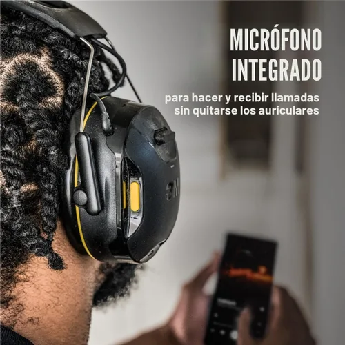 Miniatura 3 de 3M WorkTunes Connect - Protector auditivo inalámbrico con tecnología Bluetooth, protección auditiva Bluetooth con una calificación de reducción