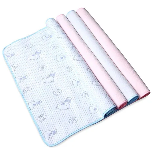 Miniatura 9 de Monvecle Almohadillas Cambiadores de Algodón Suave Impermeable para Bebé Lavables Reutilizables Forros de Pañales Tapetes, Oso-1 unidad Grande 39" x