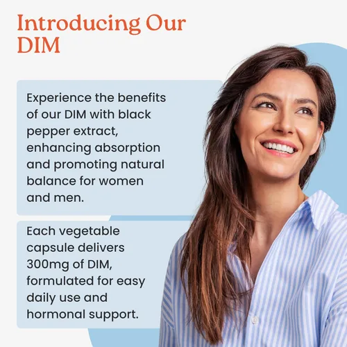 Miniatura 3 de NewLife Naturals Suplemento DIM de 300 mg, mujeres y hombres, acné hormonal y equilibrio, estrógeno, apoyo para la menopausia - Suministro para 120