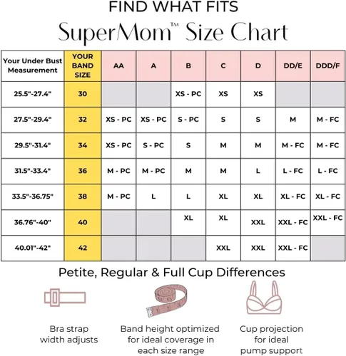 Miniatura 4 de Supermom Silhouette with Light Fixed Pads, Pumping Bra Hands Free, Adjustable Pumping & Nursing Bra for All Breast Pumps