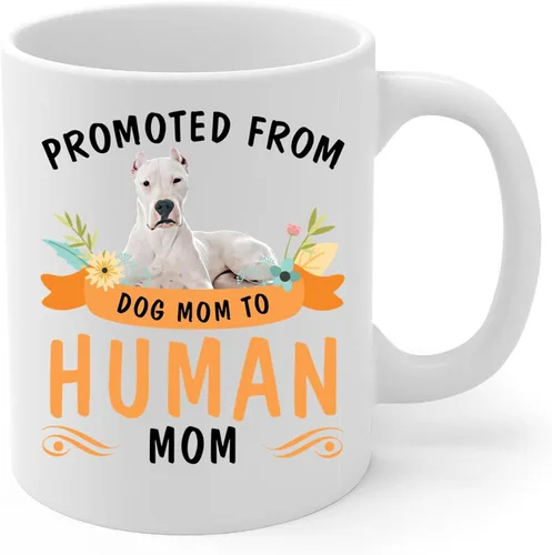 Miniatura 2 de Promoted from Lying Dogo Argentino Dog Mom to Human Mom Coffee Mug White Ceramic Cup 11oz