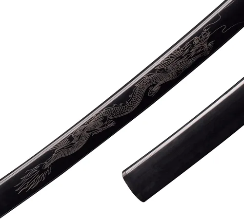 Miniatura 5 de Espada katana japonesa – Hoja negra de polipropileno con Saya, espada de entrenamiento Samurai para cosplay, 40.1 pulgadas