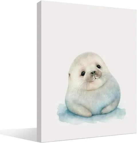 Baby Seal - Arte de pared de animales árticos, decoración de guardería para bebé, niño, habitación de niños, 11 x 14 pulgadas Sello para bebé